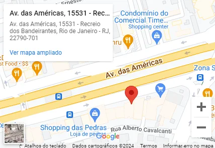 Mapa do Google Maps com a localização da Update TI
