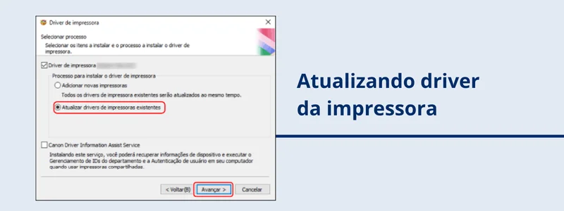 Atualizando drive de impressora