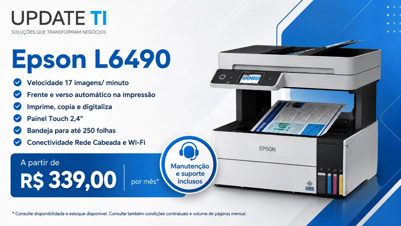 Aluguel impressora Epson L6490 Rio de Janeiro RJ